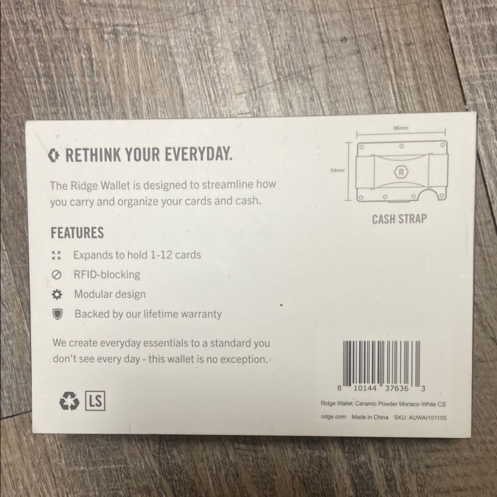 Custom BITCOIN Monaco White Slim RFID Blocking Wallet - Picture 2 of 3